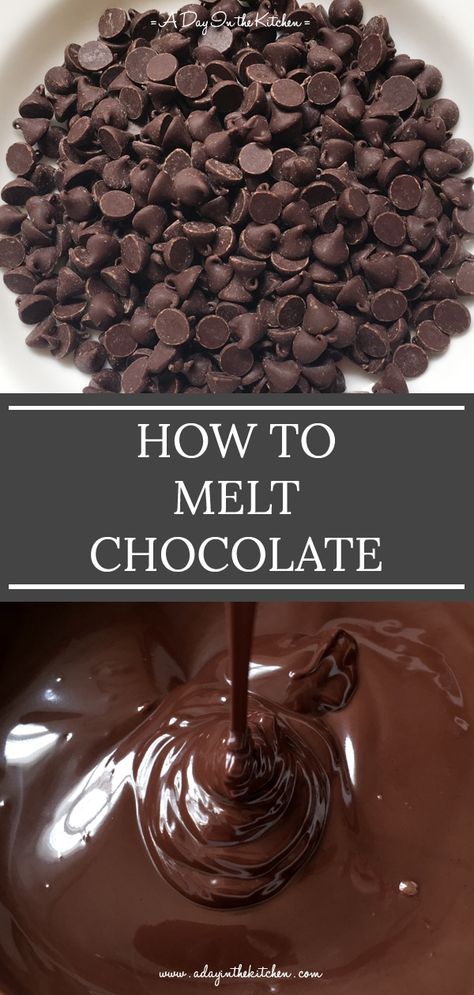 Melted Dark Chocolate, Chocolate Chip Melting, Easy Chocolate Drizzle Recipe, How To Drizzle Chocolate On Cookies, Melting Chocolate In Crock Pot For Dipping, How To Melt Dark Chocolate, How To Melt Chocolate For Molds, Best Way To Melt Chocolate Chips, How To Melt Chocolate Chips For Dipping