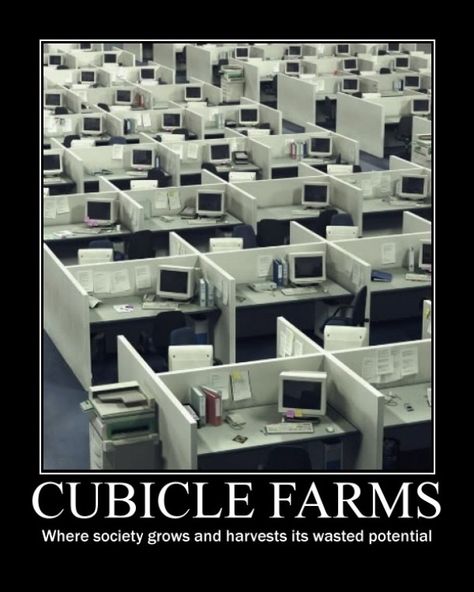 Cubicle farms #demotivational #cubicle #farms Bureau Open Space, Alter Computer, Barbara Kruger, Cubicle, Black Mirror, 8 Bit, تصميم داخلي, Open Space, Work Space