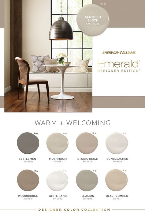 Neutral Room Paint Colors, Sherwin Williams Dark Neutrals, Japandi Wall Paint Colors, Transitional Style Color Palette, Paint Colors For Home Sherwin Williams, Sherman Williams Neutral Colors, Light Taupe Wall Color, Perfect Greige Sherwin Williams Living Room, Sw Taupe Paint Colors