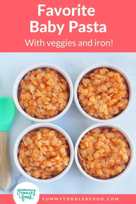 Iron Rich Baby Food Purees, Snacks For 10 Month Old Baby, Blw Pasta, Baby Pasta Recipe, Baby Pasta Sauce, Baby Pasta, Baby Meal Plan, Blw Recipes, Baby Dinner