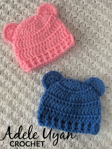 Newborn Baby Boy Crochet Hat, Newborn Crochet Hat Pattern, Baby Beanie Crochet Pattern, Crochet Preemie Hats, Crochet Baby Hats Free Pattern, Crochet Hobby, Crochet Baby Cap, Baby Hat Free Pattern, Crochet Newborn Hat