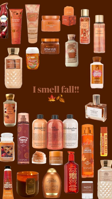 #august #fall #pumpkin #fyp #vibes #wallpaper #spooky #october Smell Like Fall, Fall Smells, Spooky October, Bath Supplies, Sephora Skin Care, Fun Fall Activities, Body Creams, Body Bath, Shower Skin Care