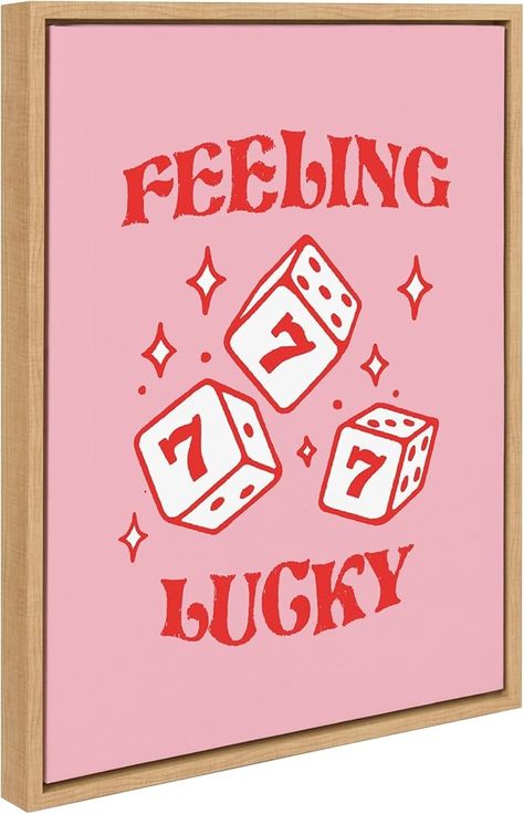 Amazon.com: Kate and Laurel Sylvie Feeling Lucky Framed Canvas Wall Art by Alli Standefer, 18x24 Natural, Cute Casino Dice Art for Wall: Posters & Prints Dice Art, Art For Wall, Feeling Lucky, Wall Posters, Framed Canvas Wall Art, Posters Prints, 7 And 7, Framed Canvas, Casino