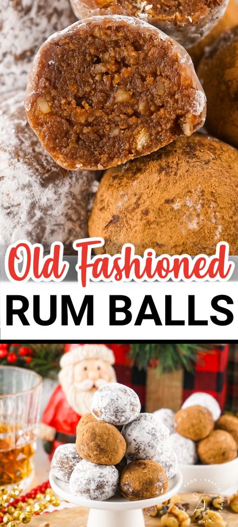 Old Fashioned Rum Balls Recipe Rum Balls With Graham Crackers, Bacardi Rum Balls, Pecan Rum Balls, German Rum Balls, Christmas Rum Balls Recipe, Cherry Rum Balls, No Bake Rum Balls Recipe, Old Fashioned Rum Balls, Chocolate Rum Balls Recipes