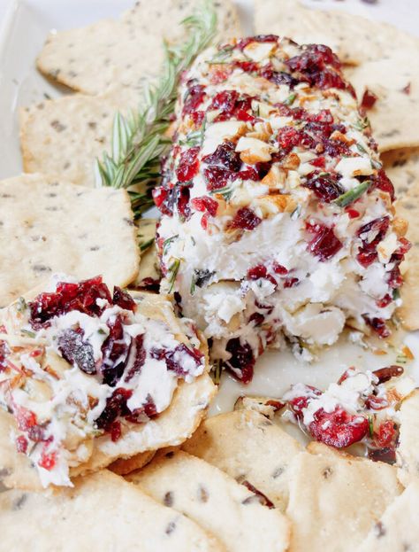 Cranberry Cinnamon Goat Cheese Log, Holiday Goat Cheese Board, Goat Cheese Cranberry Balls, Cranberry Pecan Mini Goat Cheese Balls, Goat Cheese With Cranberries, Goat Cheese And Cranberry Appetizer, Cranberry Goat Cheese Appetizer, Cranberry Cinnamon Goat Cheese, Goat Cheese Roll