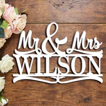 Custom Personalized Mr & Mrs with Last Name Wedding Wall Sign Door Hanger Front Door Living Room, Door Living Room, Rustic Window, Rustic Wall Sconces, Wedding Wall, Black Pvc, Wedding Name, Wall Door, Changing Wall Color