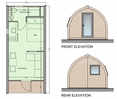 Smart Houses, Resort Design Plan, Arched Cabin, Glamping Cabin, Prefab Buildings, Small Tiny House, Public Space Design, Off Grid Cabin, Interior Design Presentation