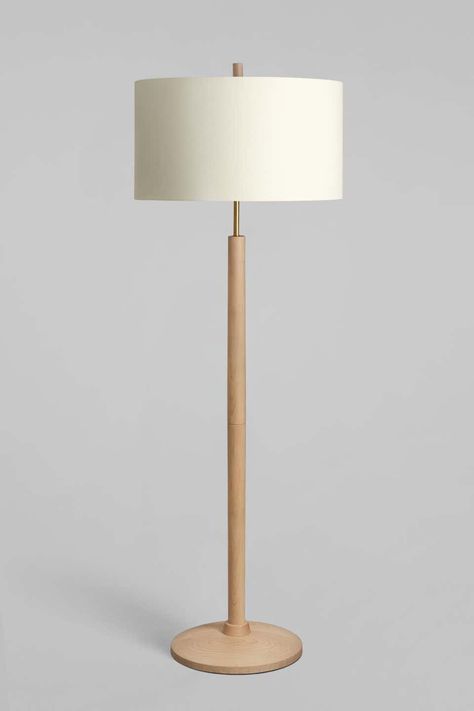 For Sale on 1stdibs - The Altmar II floor lamp pairs a warm, curving disc of figured maple, with a spare, vertical form to hold its large shade. Brass hardware, black fabric-covered Timber Floor Lamp, Japandi Living Room Lamp, Scandi Floor Lamp, Japandi Floor Lamp, Hospital Reference, Scandinavian Floor Lamps, Floor Lamp Wood, Japandi Lamp, Scandinavian Floor Lamp