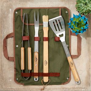 Barbecue Tool Set - gifts under £50 for him Bbq Tool Set, Basting Brushes, Mens Gadgets, Barbecue Tools, Cool Fathers Day Gifts, Stainless Steel Grill, Grill Set, Bbq Tools, Bbq Accessories