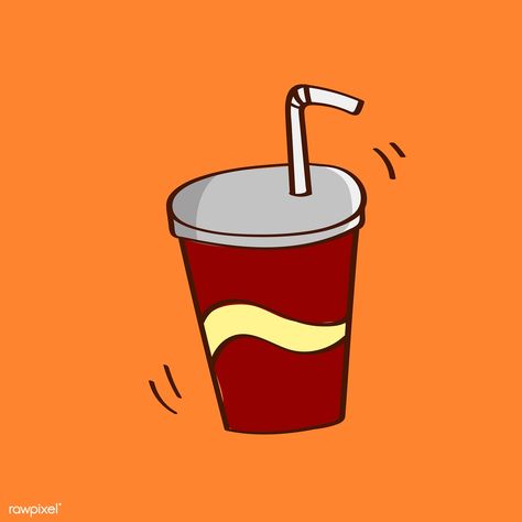 Takeaway cold drink doodle vector | free image by rawpixel.com / nap Cold Drink Illustration, Fizzy Drinks, Soda Cup, Doodle Vector, Eid Crafts, Web Design Resources, Fizzy Drink, Cup Art, Carbonated Drinks