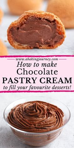 Chocolate Pastries Recipes, Chocolate Cream Horns, Chocolate Cream Cake Filling, Filled Pastry Recipes, Chocolate Cream Donut Filling, Cream Fillings Pastry, Cakes With Pastry Cream Filling, Puff Pastry Toppings, Easy Choux Pastry Recipe