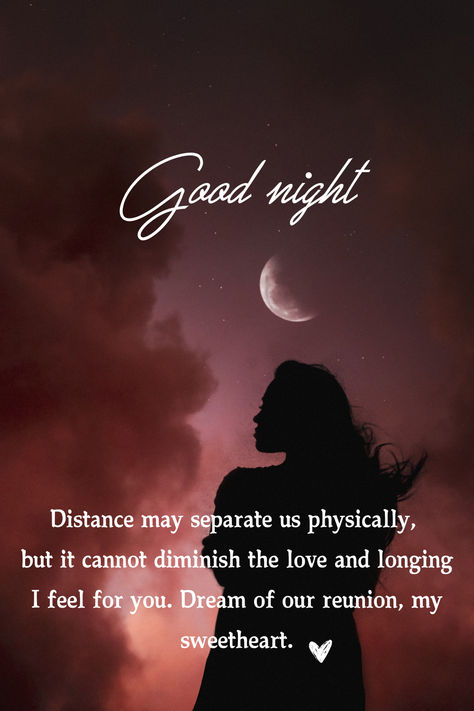 A good night message filled with love and warmth for someone special. Dream of our reunion, and may the night bring you peace. #GoodNight #GoodNightWishes #SweetDreams #LoveAndFriendship #SendingLove #GoodNightMessage #NightTimeThoughts #LoveQuotes #FriendshipGoals #LongDistanceLove #SweetMessages #GoodNightQuotes #DreamOfUs #HeartfeltMessage #PeacefulNight #RomanticWishes #GoodNightInspiration #DistanceCantSeparateUs #WarmWishes #GoodNightLove Good Night To The Love Of My Life, Last Night Was Amazing Quotes, Good Night Beautiful For Her, Great Night Quotes, Goodnight Love Quotes For Him, Goodnight Love Quotes, Goodnight My Love Quotes, Good Night My Love Romantic For Him, Goodnight Darling