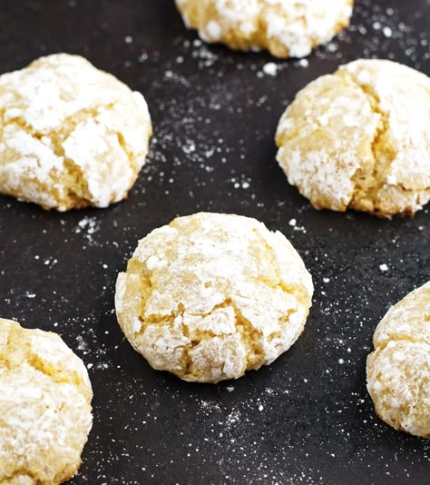 Crinkle Cookies Gluten Free, Biscotti Chocolate, Paleo Lemon Cookies, Christmas Breads, Paleo Flour, Desserts Lemon, Cookies Photography, Cookies Recipes Easy, Cookies Italian