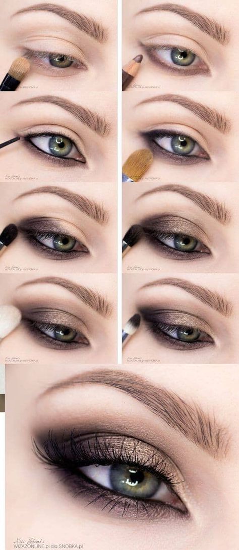 The Smokey Eye Green Eyes Pop, Make Up Mata, Teknik Makeup, Smoky Eye Makeup Tutorial, Tutorial Eyeliner, Mekap Mata, Make Up Tutorials, Makeup Tip, Smokey Eye Tutorial