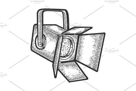 Spotlight projector sketch engraving #Sponsored , #sponsored, #vector#engraving#illustration#shirt Projector Sketch, Projector Drawing, Spotlight Drawing, Theater Spotlight, Daycare Menu, Engraving Illustration, White Hand, Board Ideas, Bulletin Board