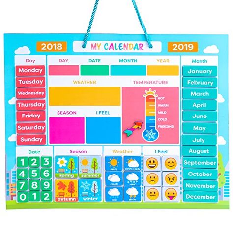 Weather Station For Kids, Preschool Calendar, Emotions Preschool, Preschool Learning Toys, Classroom Calendar, My Calendar, Magnetic Calendar, Daily Calendar, Kids Mood