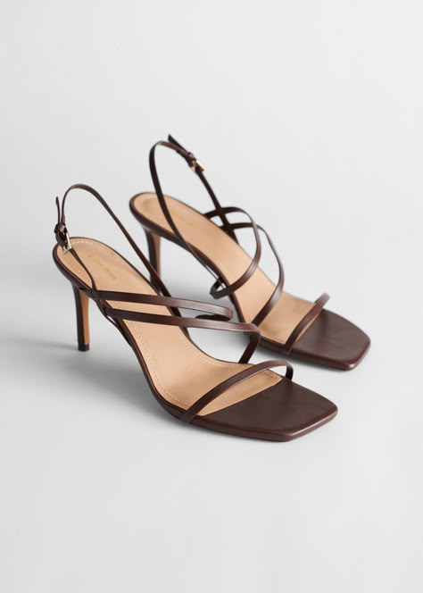 Brown Sandals Heels, Mode Shoes, Shoes Heels Classy, Fancy Shoes, Leather Heels Sandals, Aesthetic Shoes, Brown Heels, Heeled Sandal, Fashion Heels