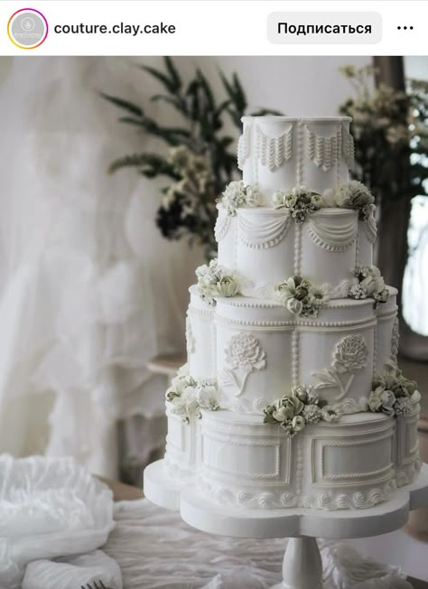 Art Wedding Cake, Fountain Wedding Cakes, Bridal Cakes, Wedding Macarons, Regency Wedding, Italian Wedding Cakes, Wedding Cakes Ideas, Big Wedding Cakes, Clay Cake