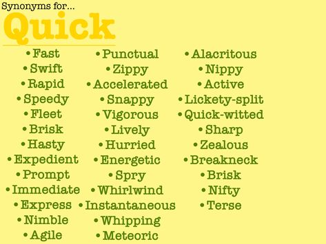 Quickly Synonyms, Other Words For Laughed Writing, Other Words For Quickly, Synonyms For Quickly, Other Words For Suddenly, Fancy Words For Writing, Other Words For Look, Other Words For Said Writing, Other Words For Said