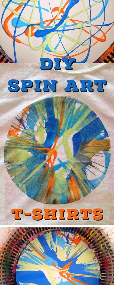 Make Your Own Spin Art T-Shirts (Great for Field Day!), class party ideas Art Field Day Activities, Field Day Art Activities, Art Festival Activities, Fun Cotton T-shirt For Summer Activities, Cotton T-shirt With Front Print For Outdoor Activities, Olympic Crafts For Kids Art Projects, Field Day Activities, Jersey Day, Grace Art