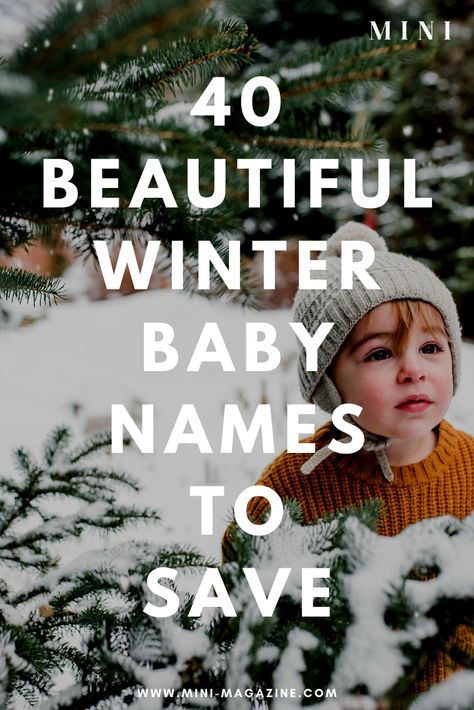 Winter baby names will rise in popularity over the next few months, but even if you have a baby set to arrive outside of the season, these girl names and boy names might still become a favorite! Click through to see our list of names for girls and names for boys all inspired by the winter season! #winter #winterbabynames #winterdiy #babynames #babynameideas #girlnames #boynames #namesforgirls #namesforboys #motherhood #winternames #babyname #namesfortwins #uniquebabynames #classicbabynames Names That Mean Winter, Names That Mean Snow, Winter Names, Winter Nursery, Christmas Baby Names, January Baby, Uncommon Baby Names, Pregnancy Week, Goddess Names