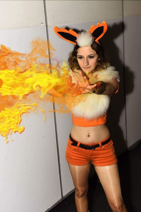 My Flareon gijinka :D Flareon Gijinka, Flareon Cosplay, Pokemon Cosplay, Cosplay Costumes, Evolution, Pokemon, Holidays, Halloween, Quick Saves