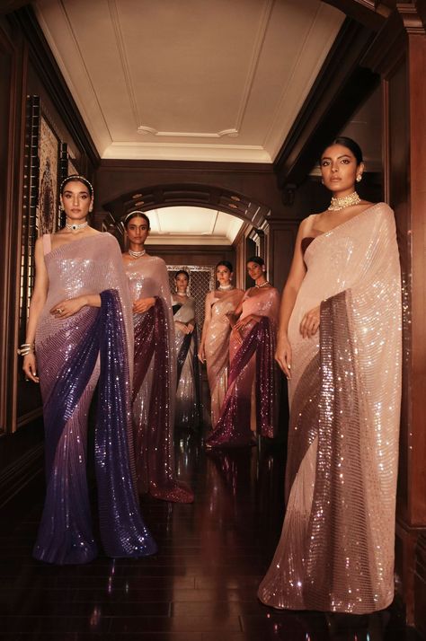 Stunning Shimmer Sarees That Are Perfect For Your Cocktail! Couture, Haute Couture, Shimmer Saree, डिजाइनर कपड़े, Saree Ideas, Sequin Saree, Sarees For Girls, Indian Sari Dress, Fancy Sarees Party Wear