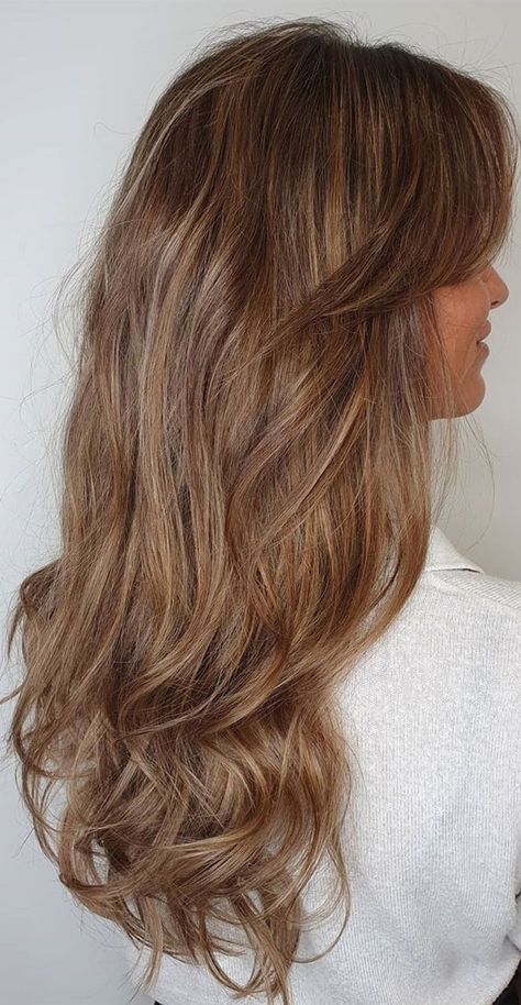 19. Caramel shortbread balayage Looking for your new hair color to try in this season? If you can’t decide blonde or brown, well we... Honey Brown Hair Color, Bored Board, Honey Brown Hair, Dreamy Aesthetic, Brown Hair Inspo, Hair Color Caramel, Brunette Hair With Highlights, Caramel Hair, Hair 2024