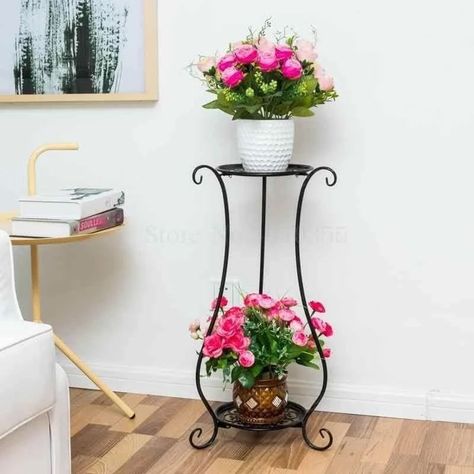 Pot stand 🌿🌻 | Garden decor ideas #potstand #flowerpot #flowerpots #flowerpotstand #homedesignsdworld #decorativegarden #ironpotstand #cookinghacks #gardendecor #chailover #fashioninspiration Pot Storage, Balcony Flowers, Support Plante, Shelf Holders, Hanging Plant Holder, Balcony Plants, Metal Plant Stand, Seni 3d, House Plants Decor