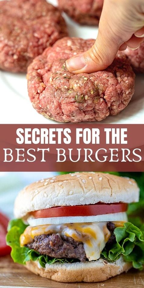 If you are looking for the Best Homemade Burgers, this recipe is for you! With only a few ingredients and minimal prep work, you can have the best juicy, flavorful homemade burgers thanks to a few key pro-tips. How To Make The Best Burger Patties, Homemade Juicy Burgers Recipe, Gourmet Burgers Recipes Homemade, Juicy Hamburgers On The Grill, Best Homemade Burgers Patties Recipe, Home Made Beef Burgers Recipes, Easy Hamburger Patty Recipe, Home Made Burgers Patties Beef, Best Burgers Recipes