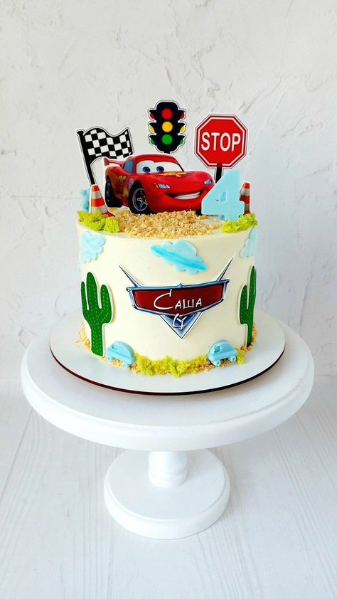 Lighting Mcqueen Cake, Mcqueen Car Cake, برق بنزين, Car Cakes For Boys, Lightning Mcqueen Birthday Cake, Cars Cake Design, Disney Cars Cake, Lightning Mcqueen Cake, Cars Theme Cake