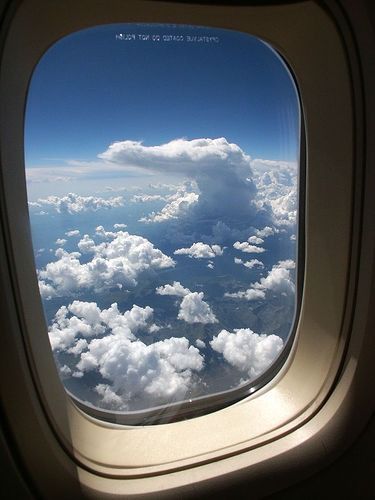 AIRPLANE WINDOW SEATS. I never care how "squished" I feel, I ALWAYS sit by the window. I love the takeoff and landing, flying over the mountains, watching the beautiful sunsets, and most of all... getting lost in the clouds! Plane Window View, Flight Take Off, Airplane Window View, Plane Window, Airplane Window, Toddler Travel, Bucket List Destinations, Window View, Ups And Downs