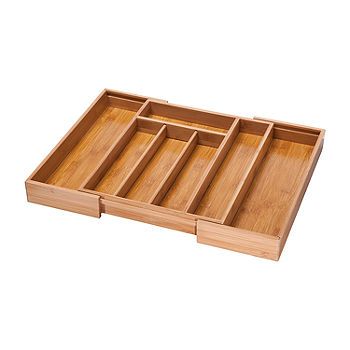 Honey-Can-Do Drawer Organizer, Color: Bamboo - JCPenney Measuring Cup Organization, Cup Organization, Kitchen Utensil Drawer, Bamboo Silverware, Silverware Organizer, Flatware Drawer, Utensil Tray, Kitchen Utensil Organization, Silverware Tray