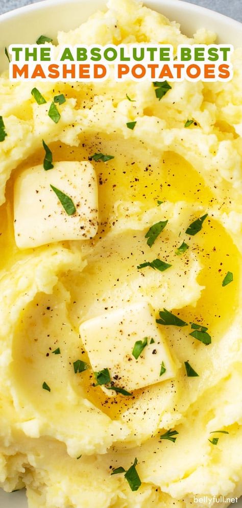 This is the best homemade mashed potatoes recipe! Using yukon gold potatoes, butter, milk, sour cream, and seasonings, you end up with a creamy, flavorful, easy side dish for any weeknight dinner! Mashed Potatoes Without Gravy, Mashed Potatoes Golden Potatoes, Mashed Yellow Potatoes Recipe, Worlds Best Mashed Potatoes, Yukon Gold Mashed Potatoes Recipe, Mashed Potato Main Dish, Creamer Mashed Potatoes, Homemade Creamy Mashed Potatoes, Mashed Potatoes With Gold Potatoes