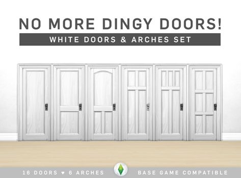 Dingy no More! White Doors & Arches | SimPlistic on Patreon Sims4 Build, Saloon Doors, The Sims 4 Pc, Sims 4 House Plans, Sims 4 Mm Cc, Free Sims, Sims Building, Sims 4 Mm, The Sims 4 Download