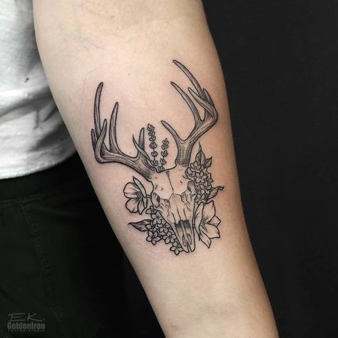 lil deer skull for C. thanks for making it your first one! . #torontotattoo #torontoartist #qttr #qpocttt #torontoqttr #tattoodesign… Skull Tattoo Arm, Deer Skull Tattoo, Tattoos On Arm, Antler Tattoo, Deer Skull Tattoos, Tattoo On Arm, Geometric Tattoo Arm, Bull Tattoos, Deer Tattoo