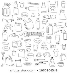 Hand drawn doodle Stop plastic pollution icons set Vector illustration sketchy symbols collection Cartoon concept elements Bag Bottle Recycle sign Package Disposal waste Contamination disposable dish Plastic Bag Drawing Simple, Plastic Pollution Illustration, Plastic Bottle Drawing, Recycle Drawing, Waste Drawing, Plastic Illustration, Stop Plastic Pollution, Recycle Sign, Planet Drawing