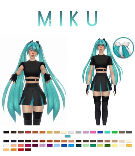 Ddlc Sims 4 Cc, Miku Sims 4 Cc, Sims 4 Cc Hatsune Miku, Vocaloid Sims 4 Cc, Sims 4 Vocaloid Cc, Sims4 Anime Cc, Simandy Hair Sims 4, Sims 4 Cc Cosplay, Sims 4 Cosplay Cc