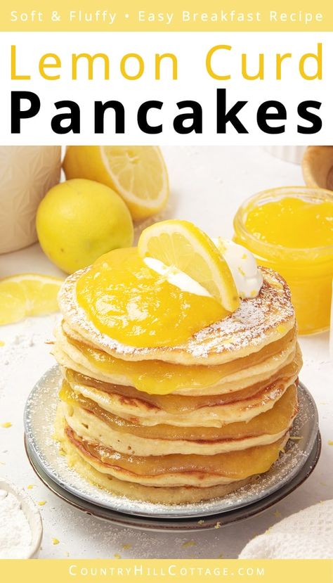 Lemon Custard Pancakes, Dutch Baby Pancake Lemon Curd, Lemon Curd Pancakes Recipe, Breakfast With Lemon Curd, Lemon Curd Breakfast, Lemon Souffle Pancakes, Uses For Lemon Curd, Lemon Pancakes Recipe, Lemon Curd Breakfast Ideas