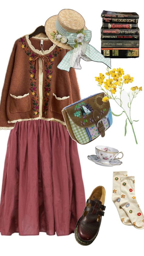 a cute fit I made <3 #grandmacore #aesthetic #stevenking Grandma Cardigan Outfit, Old Lady Outfit, Grandmacore Aesthetic Outfit, Grandmacore Fashion, Cute Old Lady, Grandmacore Outfit, Grandma Aesthetic Outfit, Grandmacore Aesthetic, Lady Outfit