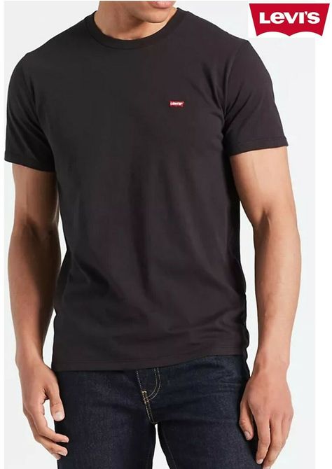 Brand New!! Levi's Mens Housemark Logo Tee - Superb Value (Size Chart at end of description below) Soft jersey feel. Small Levi's® logo at chest. -Regular fit -Crewneck -Short sleeves -Sewn on logo patch -100% Cotton Style # 56605-0009 Color: Jersey, Black How it Fits Regular fit Crewneck Composition & Care 100% Cotton Jersey Crewneck Short sleeves Wash and dry inside out with like colors; Liquid detergent is recommended T-shirt Levis (+/-1cm) Size Length from the neck to the bottom [cm] Width u On Logo, Liquid Detergent, Logo Tee, Logo Tees, Cotton Style, Patch Logo, Levi's, Inside Out, Size Chart