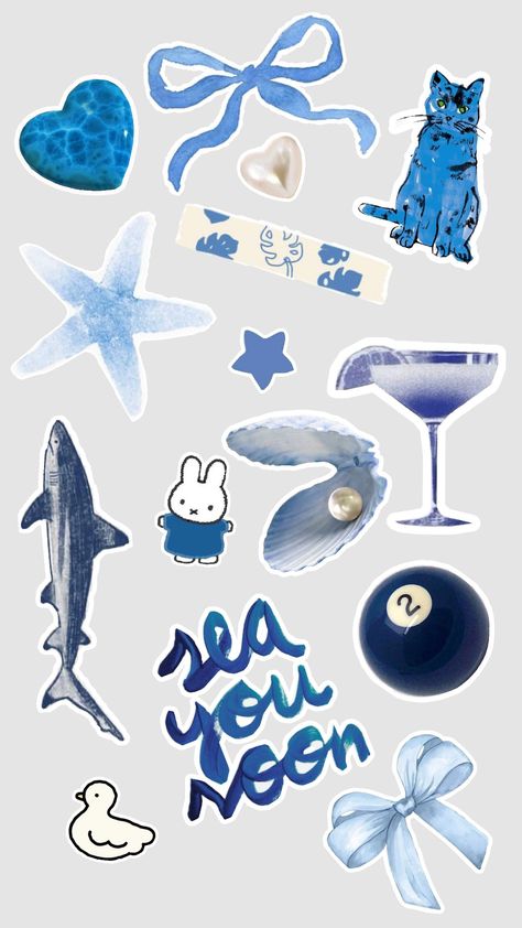 blue sticker sheet for scrapbooks #sticker sheet Blue Digital Stickers, Stickers Sheet Aesthetic, Sticker Sheets Aesthetic Printable, Blue Aesthetic Scrapbook, Journal Ideas Blue, Blue Printable Stickers, Blue Stickers Printable, Blue Stickers Aesthetic Printable, Blue Journal Stickers