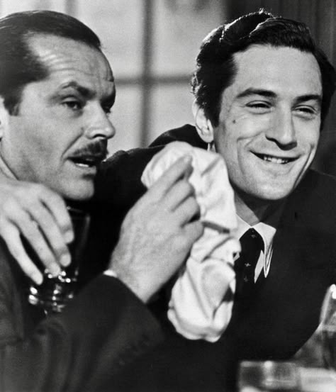 Robert De Niro and Jack Nicholson in The Last Tycoon (1976) Anthony Holden, The Last Tycoon, San Michele, Celebrities Humor, Actrices Hollywood, The Expendables, Jack Nicholson, Al Pacino, Emilia Clarke