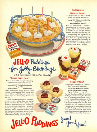 Recipe Design, Vintage Food Posters, Butterscotch Pudding, Desain Quilling, Lucy In The Sky, Food Ads, Retro Recipes, Party Treats, Old Recipes