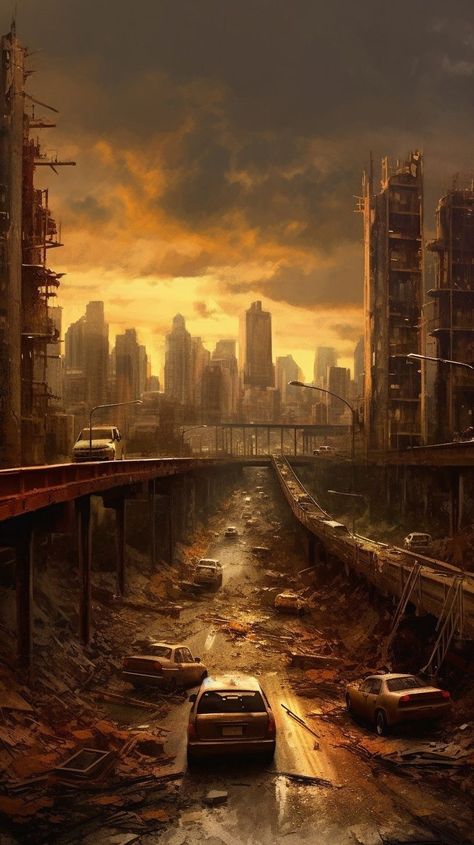 World after us Apocalypse Landscape, Dystopian Art, Post Apocalyptic City, Dystopian Aesthetic, Apocalypse Aesthetic, Apocalypse World, Post Apocalyptic Art, Apocalypse Art, Post Apocalypse