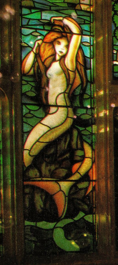 Harry Potter Stained Glass Mermaid by SebastianMerman Mermaid Harry Potter, Harry Potter Stained Glass, Harry Potter Mermaid Window, Harry Potter Mermaid Tattoo, Mermaid Stained Glass Art, Sirens Greek Mythology, Stained Glass Mermaid, Harry Potter Mermaid, Stained Glass Mermaid Harry Potter