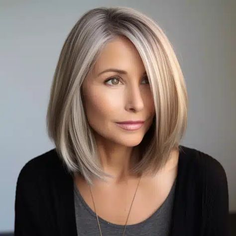 https://timeless-hairstyles.com/wp-content/uploads/2023/12/Medium-Length-Straight-Hair-with-Rounded-Layers.webp Straight Inverted Bob Hairstyles, Medium Lob With Face Framing Layers, Straight Shoulder Length Hair Cuts With Curtain Bangs, Shoulder Bob Haircuts For Women, Angled Medium Bob, All One Length Bob Medium, Hair For 2024 Women, Medium Length Hairstyles For Middle Aged Women, Medium Length Haircuts For Long Faces