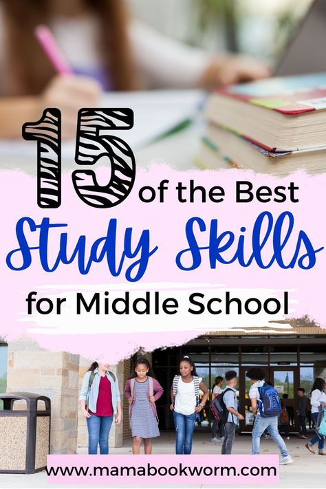 Study Skills for Middle School Tutoring Middle School, How To Study Middle School, Homeschooling A Middle Schooler, Good Study Habits For Middle School, Study Tips For Middle School Students, Study Skills For Middle School, Study Habits For Middle School, Study Skills Middle School, Middle School Study Tips