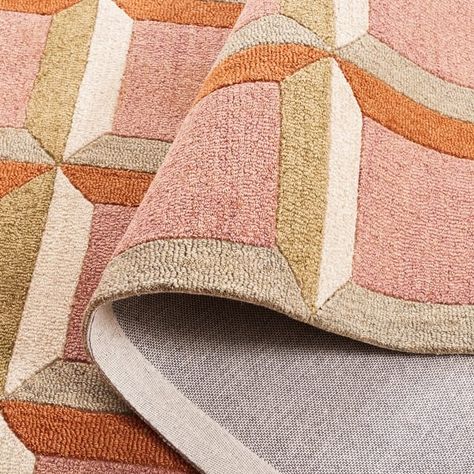 SAFAVIEH Handmade Genre Helouisa Mid-Century Modern Wool Rug - On Sale - Bed Bath & Beyond - 38038772 Modern Wool Rugs, Square Area Rugs, Cotton Area Rug, Modern Rug, Cotton Rug, Pink Beige, Accent Rugs, Rug Material, Geometric Rug