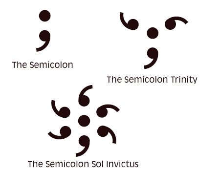 Motherhood Tattoo, Semicolon Tattoo Meaning, Semicolon Tattoos, Tattoo Symbolism, Colon Tattoo, Sol Invictus, Trinity Tattoo, Virgo Tattoo, Semicolon Tattoo